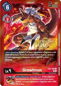 Growlmon (2023 Regionals Champion) (EX2-009 C) [Digital Hazard]