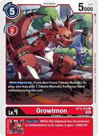 Growlmon (BT12-010 C) [Across Time]