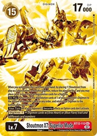 Shoutmon X7: Superior Mode (Alternate Art) (Gold) (BT12-112 SEC) [Across Time]
