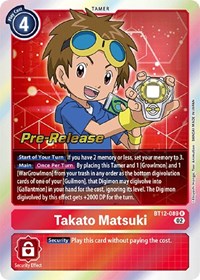 Takato Matsuki (BT12-089 R) [Across Time Pre-Release Cards]