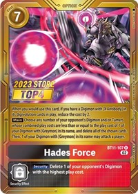 Hades Force (2023 Store Top 4) (BT11-107 R) [Dimensional Phase]