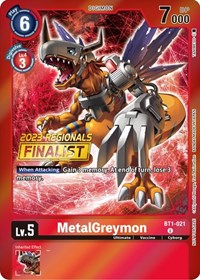 MetalGreymon - BT1-021 (2023 Regionals Finalist) (BT1-021 U) [Release Special Booster 1.0]