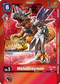MetalGreymon - BT1-021 (2023 Regionals Champion) (BT1-021 U) [Release Special Booster 1.0]