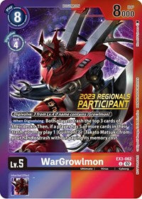 WarGrowlmon (2023 Regionals Participant) (EX3-062 U) [Draconic Roar]