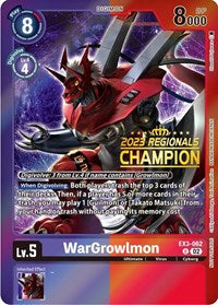 WarGrowlmon (2023 Regionals Champion) (EX3-062 U) [Draconic Roar]