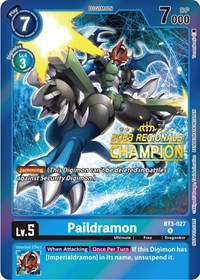 Paildramon (2023 Regionals Champion) (BT3-027 R) [Release Special Booster 1.5]