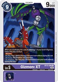 Gizmon: XT (BT13-086 U) [Versus Royal Knights]