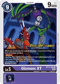 Gizmon: XT (BT13-086 U) [Versus Royal Knights Pre-Release Cards]