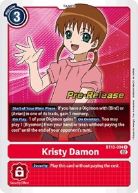Kristy Damon (BT13-094 U) [Versus Royal Knights Pre-Release Cards]