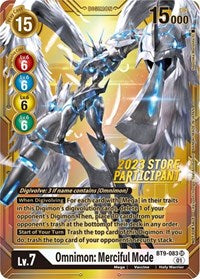 Omnimon: Merciful Mode (2023 Store Participant) (BT9-083 SR) [X Record]