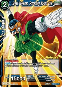 Great Saiyaman, Protecting Worldly Life (BT22-041) [Critical Blow Pre-Release Cards]