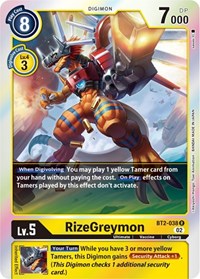 RizeGreymon - BT2-038 (Resurgence Booster Reprint) (BT2-038 R) [Resurgence Booster]