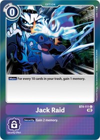 Jack Raid (Resurgence Booster Reprint) (BT4-111 C) [Resurgence Booster]