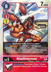 RizeGreymon - BT4-017 (Resurgence Booster Reprint) (BT4-017 SR) [Resurgence Booster]