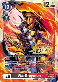 WarGreymon (2023 Regionals Champion) (BT12-070 SR) [Across Time]