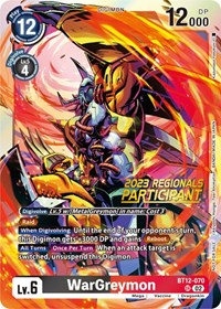 WarGreymon (2023 Regionals Participant) (BT12-070 SR) [Across Time]