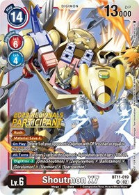 Shoutmon X7 (2023 Regionals Participant) (BT11-019 SR) [Dimensional Phase]