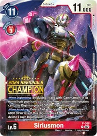 Siriusmon - P-088 (2023 Regionals Champion) (P-088 P) [Digimon Promotion Cards]