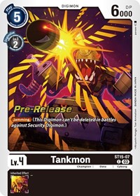 Tankmon (ST15-07 C) [Starter Deck 15: Dragon of Courage Pre-Release Cards]