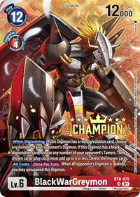 BlackWarGreymon (Digimon 3-On-3 Champion) (BT8-070 SR) [New Awakening]