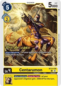 Centarumon (BT14-036 U) [Blast Ace Pre-Release Cards]