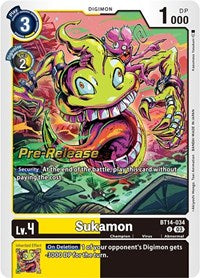 Sukamon (BT14-034 U) [Blast Ace Pre-Release Cards]