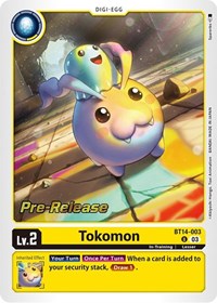 Tokomon (BT14-003 U) [Blast Ace Pre-Release Cards]