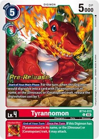 Tyrannomon (BT14-013 U) [Blast Ace Pre-Release Cards]