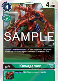 Kuwagamon - P-100 (Limited Card Pack Ver.2) (P-100 P) [Digimon Promotion Cards]