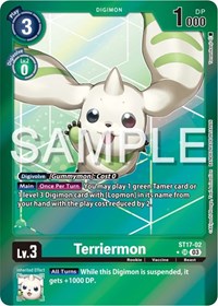 Terriermon (Advanced Deck Set Double Typhoon Secret Pack) (ST17-02 SR) [Starter Deck 17: Double Typhoon Advanced Deck Set]