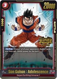 Son Gohan : Adolescence (Judge Pack (Store Judge) 01) (FB01-016) [Tournament and Championship Promos]