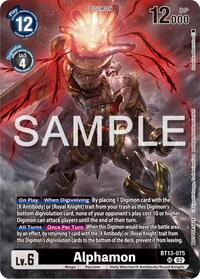 Alphamon (Pre-Release Tournament Participation Card) (BT13-075 SR) [Secret Crisis Pre-Release Cards]