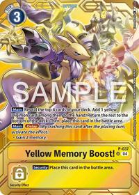 Yellow Memory Boost! - P-037 (Premium Card Collection - Memory Boost! Set) (P-037 P) [Digimon Promotion Cards]