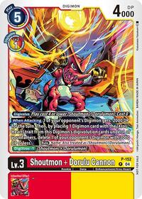 Shoutmon + Dorulu Cannon (Store Tournament 2024 Oct. - Dec. Participation Pack) (P-152 P) [Digimon Promotion Cards]