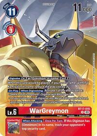 WarGreymon (Omnimon Binder Set) (BT17-015 R) [Secret Crisis]