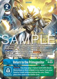 Return to the Primogenitor (Regionals 25-26 Season 2 Champion) (BT17-097 U) [Secret Crisis]