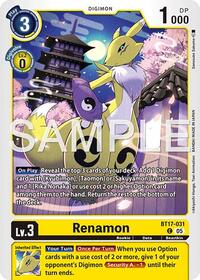 Renamon (BT17-031) (Alternate Art) (BT17-031 C) [Starter Deck 22: Amethyst Mandala Advanced Deck Set]