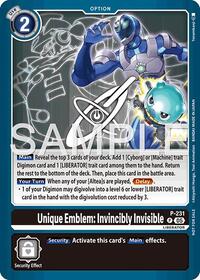 Unique Emblem: Invincibly Invisible (Dawn of Liberator Box Topper) (P - 231 P) [Digimon Promotion Cards]