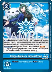 Unique Emblem: Frozen Crown (Dawn of Liberator Box Topper) (P-228 P) [Digimon Promotion Cards]