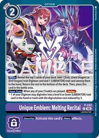 Unique Emblem: Melting Recital (Dawn of Liberator Box Topper) (P-232 P) [Digimon Promotion Cards]