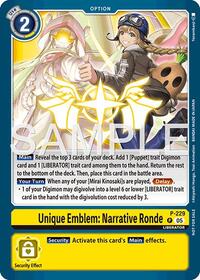 Unique Emblem: Narrative Ronde (Dawn of Liberator Box Topper) (P-229 P) [Digimon Promotion Cards]
