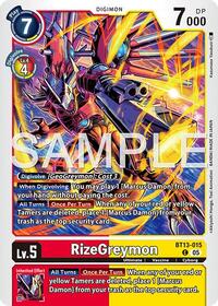 RizeGreymon - BT13-015 (Reprint) (BT13-015 C) [Advanced Booster Digimon Generation]