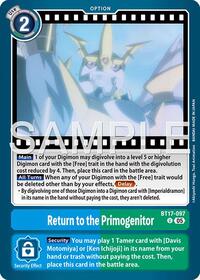 Return to the Primogenitor (Reprint) (BT17-097 U) [Advanced Booster Digimon Generation]