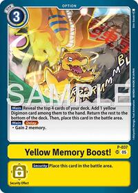 Yellow Memory Boost! (Reprint) (P-037 SR) [Advanced Booster Digimon Generation]