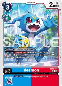 Veemon - BT16-017 (Reprint) (BT16-017 U) [Advanced Booster Digimon Generation]